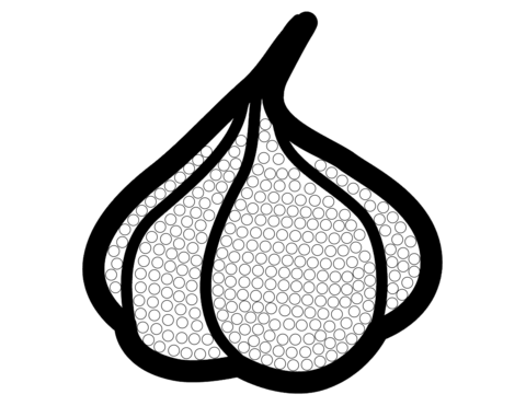 Simple Garlic Dot Art Coloring Page